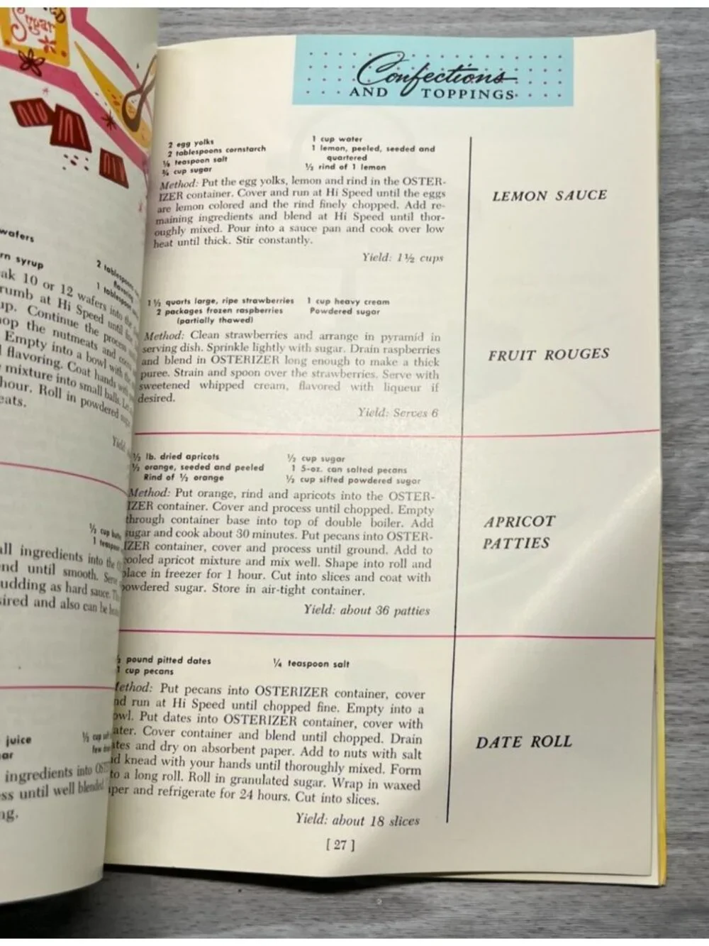 Recipes for the Two-Speed Osterizer Vintage Cooking Cookbook Booklet 1960s